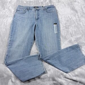 Lee Relaxed Fit High Rise Straight Leg Medium Wash Jeans Womens Size 16 New